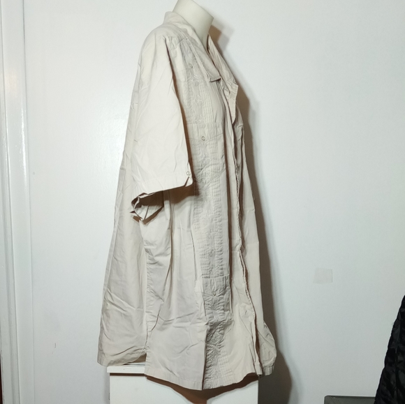 KS Island Beige Guayabera Sz 5XL Tall - Picture 3 of 7